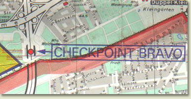 Image showing Checkpoint Bravo's location on British Military Map.