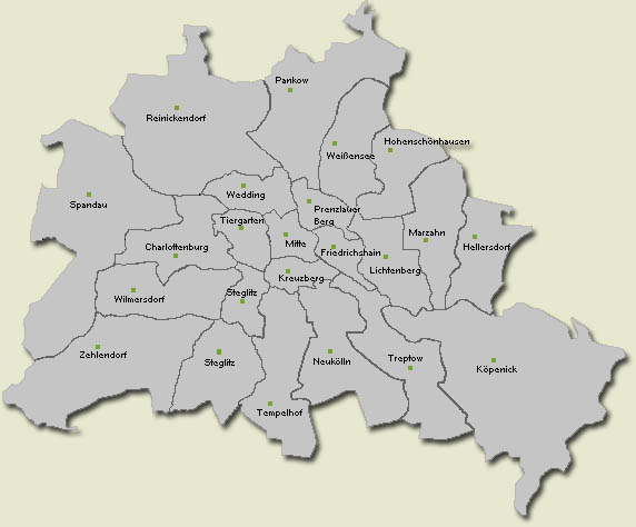 Image of a map showing the districts of Berlin