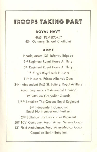 Image of the British Victory Parade Card page 2
