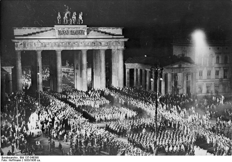 Parade in the Third Reich through the Brandenburg Gate